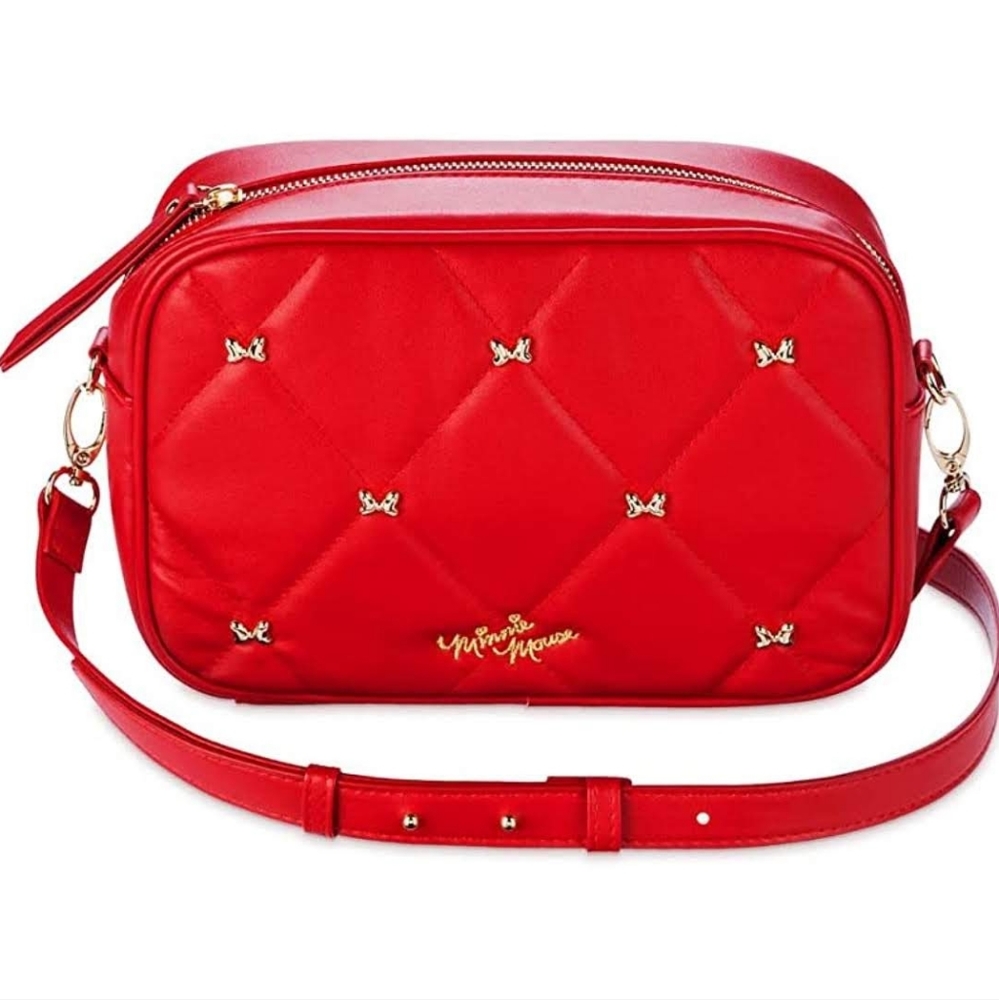 DISNEY PARKS Minnie Mouse Vegan Leather Red Crossbody Bag NWT